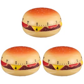 Gatuida 3 Pcs Hamburger Timer, 60 Minutes Funny Classroom Timer, for Kitchen Cooking, Baking, Sports Games