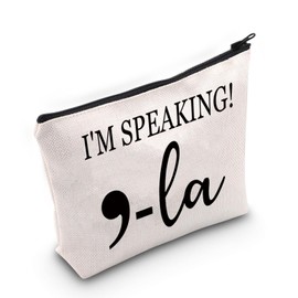 TOBGBE Support Comma La Quote President Gift For Women Vote Merchandise President Election For Zipper Bag (Speaing La)