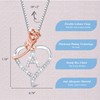 Nymerianoble Heart Necklace Silver Rose Heart Necklaces for Women CZ
