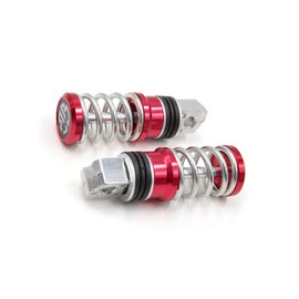 Motoforti 1 Pair 8mm Metal Motorcycle Rearset Footrest Footpeg Red Silver Tone Long-lasting