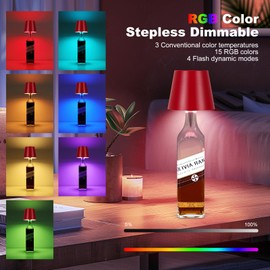 SOUDFK 2025 New Wireless Bottle Lamp,RGB LED Bottle Light with Remote(RGB Wine red, 1pc)