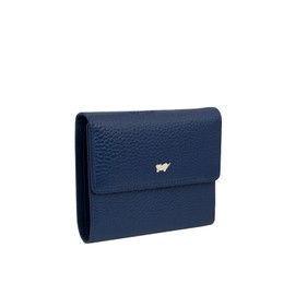 BRAUN BÜFFEL - ASTI Wallet Made of Fine-Grained Leather and with Gold Metal Accents - 8 Card Slots 7 Pockets 2 Note Compartments - Elegant Blue, navy, Standard size, Classic