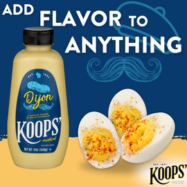 Koops' Dijon Mustard – French Mustard, Gluten-Free, Kosher, Non-GMO, Made in the USA, From Quality Mustard Seeds, Rich and Delicious Flavor – 12 Oz, Pack of 2