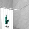 Yampos L Shaped Shower Curtain Rod with Unique Shield Base