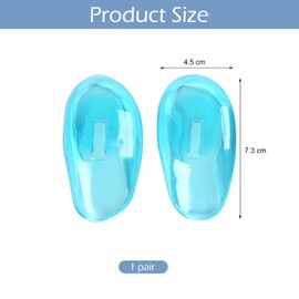 2 Pcs Protector Ear Covers,Waterproof Hair Dye Ear Shield,Ears Cap Shields Reusable Protectors Ears Cover Caps for Salon, Barber, Bathing Hair Washing for Shower Adult Men Women (Blue)