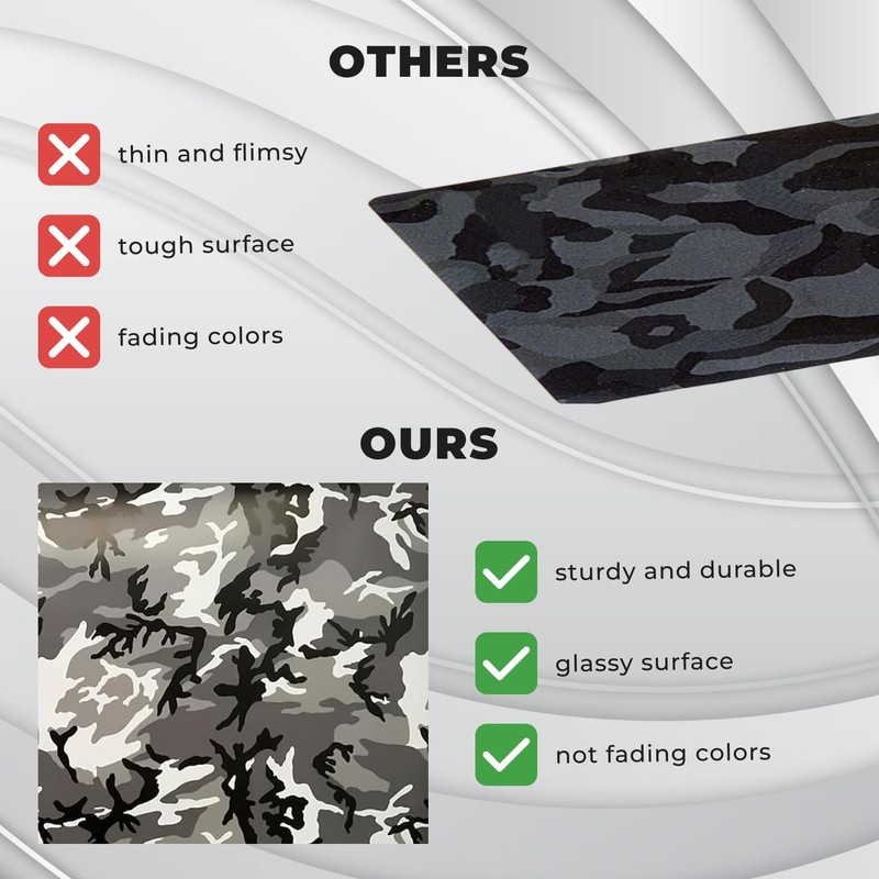 1 Roll Snow Color Camouflage Vinyl Wrap 12'' x 12''