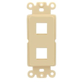 RiteAV IVORY Blank 2 Port Modular Insert for Keystone Jacks