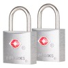 BRINKS TSA Approved Padlock, 22mm Aluminum, Chrome-Plated with Hardened Steel