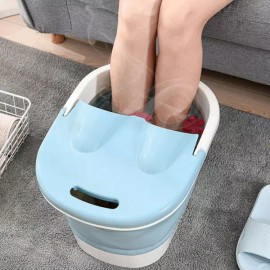 뚜껑 이동형 족욕기 발지압 족탕기 습식족욕기 발찜질/마사지/족욕/족욕기통/발욕조/대야/발족욕/가방/발족 [블루] Portable Foot Bath with Lid, Foot Pressure Relief, Wet Foot Bath, Foot Spa/Massage/Foot Bath/Freestanding Foot Bath/Basin/Foot Soak/Bag/Foot Bath [Blue]