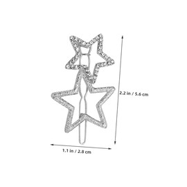 Beavorty 3pcs Rhinestone Star Hairpin Women Clip Elegant Barrette Hair Clips for Girls Gems for Parties