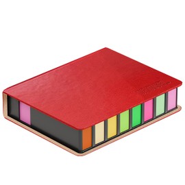 Ofidosel Porta Notas Adhesivas con más de 500 Notas y Separadores. Organizador de Pendientes para Trabajo o Escuela. Notas adheribles con Banderitas Adhesivas. Agenda Personal. Task Notebook (Rojo)