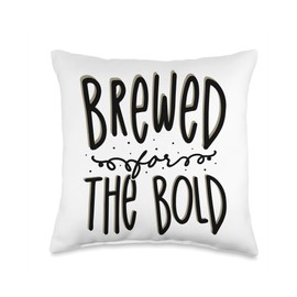 Brewed for the Bold Cold Brew Coffee Quote Iced Coffee Throw Pillow