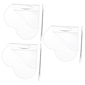 DOITOOL 3 Sets Heart Shaped Makeup Mixing Palette with Spatula Acrylic Foundation Blending Plate for Easy Eyeshadow and Pigment Mixing for Artists and Beauty Enthusiasts
