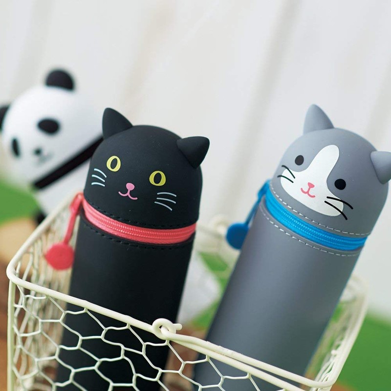 LIHIT LAB. PuniLabo Stand Up Pen Case (Pen Holder), Gray