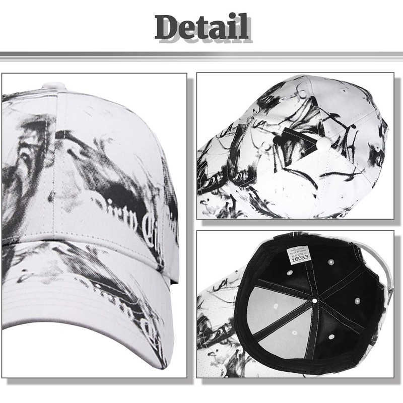 BUZZxSELECTION CAP072 Men's Fashion Cap Design Hat Black and White