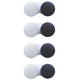 Smanzu 4 Pack Contact lens case Bulk Contact Lens Soak Storage Box Holder Container(Black)