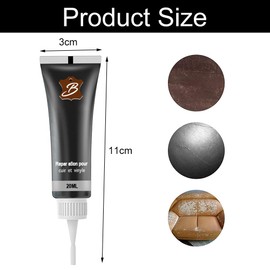 Lederreparatur Creme,Leder Reparatur Set,Leder-Restaurator,Leder Autositze,Sofas,Lederbekleidung,Ledertaschen,Gürtel,Reisetaschen Usw Kratzer,Löcher,Verschleiß Kunstleder Reparatur,20ml (Schwarz)