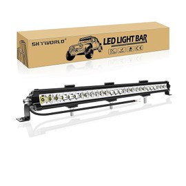 SKYWORLD 1 Pcs 29 inch 90W Straight Off Road LED Light Bar 12V 24V Single Row Combo Beam Led Bar/Work Lights Boat Lightbar for Car Truck SUV 4x4 ATV UTV 4WD Tractor