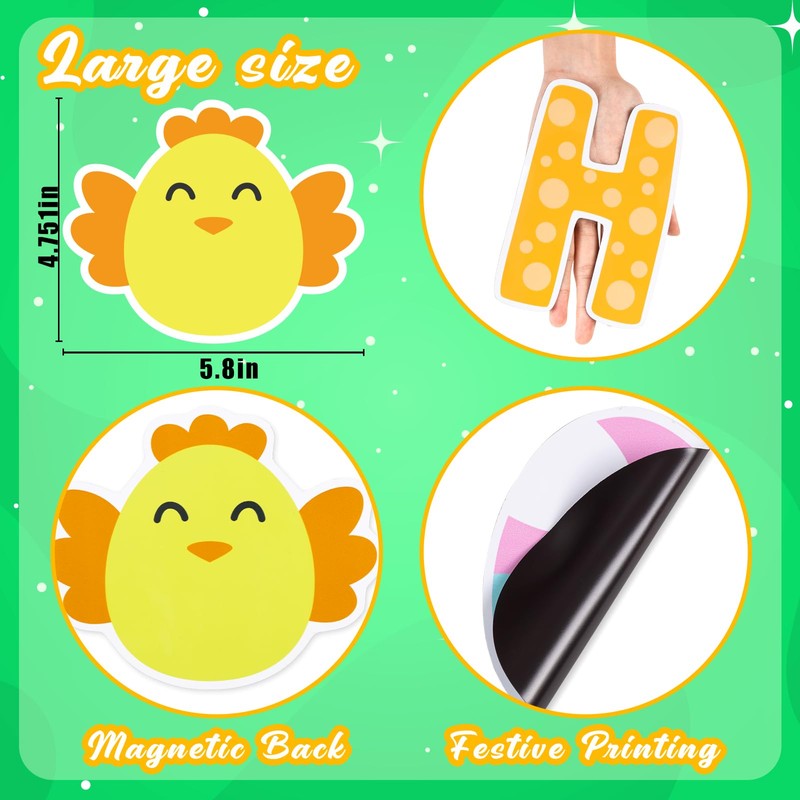 26PCS Easter Magnets Garage Door Decorations - Magnetic Refrigerator Car