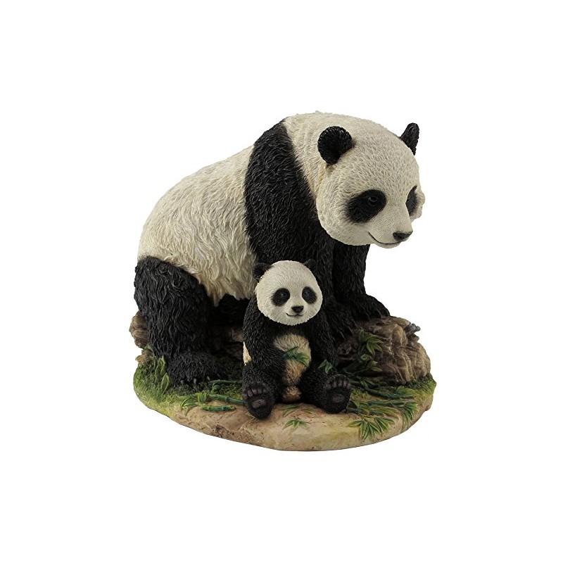 Veronese Design Mother and Child Panda Bear Statue Baby Animal