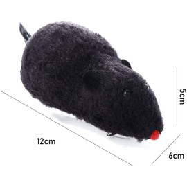 YSSZAM Black Funny Clockwork Toy, Plush Mouse Toy Wind Up Toys, Pet Toy, Mechanical Motion Power Spring Cat Dog Playing Toy Cat Mice and Animals Toys
