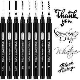 Calligraphy Pens,8 Size Calligraphy Pens for Writing,Brush Pens Calligraphy Set for Beginners, Hand Lettering Pens