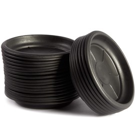 Juvale Round Plant Trays (4 in, Black, 24 Pack)