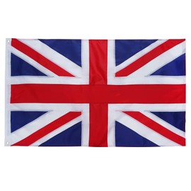TOPFLAGS British Flag 4x6 Ft Outdoor,Embroidered Double Sided United Kingdom UK Flags Heavy Duty Nylon Sewn Stripes with 2 Brass Grommets,Vivid Color Large Flag,Fade-resistant