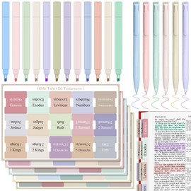 Bible Journaling Kit, 12 Pastel No Bleed Highlighters, 6 Gel Pens No Bleed, 75 Bible Tabs Set for Study, Bible Markers, Bible Pens, Large Print Bible Index Tabs for Women & Men,Bible Study Supplies