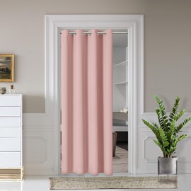 AOSKY Door Curtains for Doorway Privacy, Pink Grommet Closet Curtains for Bedroom, Door Window Curtain, Light Blocking Thermal Insulation Drapes for Living Room Set of 1 Panels