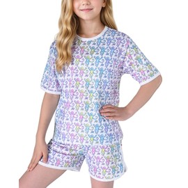 Zelbuck Summer Monkey Short Set 2 Piece Beach Clothing Outfit Y2k Preppy Loungewear Pjs Holiday Vacation Tracksuit Multi