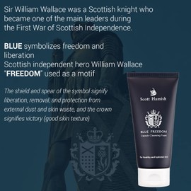 Blue Freedom Capsule Cleansing Foam - Exfoliating Face Scrub & Gentle Face Cleanser for Men - Moisturizing Face Wash with Cica for Pore Tightening, Restoring Vitality, 5.07 fl.oz.