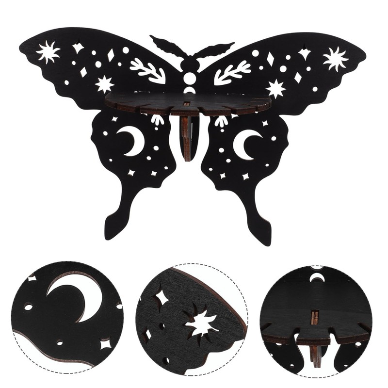 Levemolo Moth Shaped Wall-Mounted Crystal Shelf for Gemstone and Essential