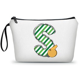 ARIOSEY Football Birthday Appreciation Graduation Gifts Small Initial Makeup Toiletry Bag for Her Women Teacher Stuff Friend Girl-S