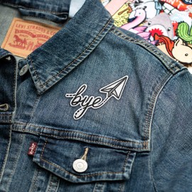 Winks For Days Bye Paper Airplane Embroidered Iron-On Patch