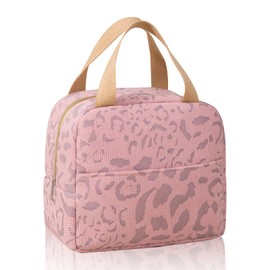 KASESSS Cool Bag Small, Ink Pattern Lunch Bag Women, Portable Lunch Bag, Lunch Bag for Adults, Reusable Lunch Box Bag for School, Office, Outdoor, Travel, Picnic (Rose)