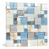 Blujellyfish Blue Sea Glass Tile Backsplash Beach Style Mosaic Tiles