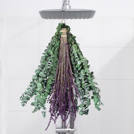 Real Eucalyptus for Shower Hanging Dried Eucalyptus Stems for Shower with Natural Real Live Lavender Bundle 17''