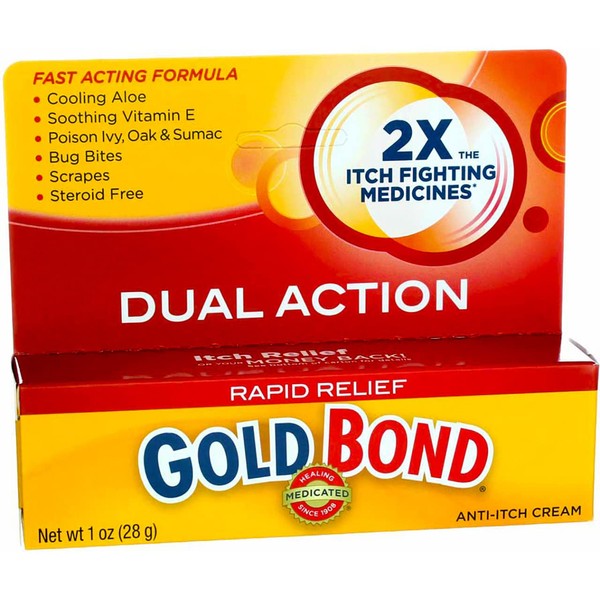 Gold Bond Rapid Relief Anti-Itch Cream 1 oz ( Pack of 2)