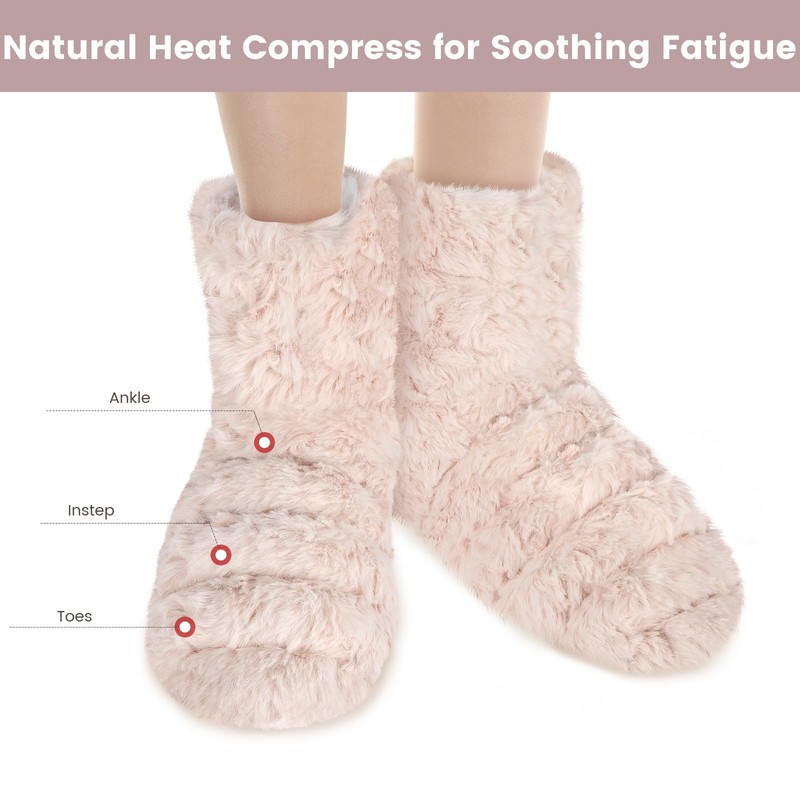 Microwavable Feet Booties for Discomfort Reduction, Heating Foot Warmer for