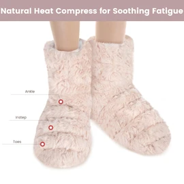 Microwavable Feet Booties for Discomfort Reduction, Heating Foot Warmer for Reduce Aching, Microwave Heating Pad for Foot, Microwavable Feet Warmers for Cold Winter, Microwave Boots for Elderly, L