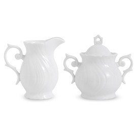 Agyiuns Sugar and Creamer Set Ceramic, Creamer Pitcher and Sugar Bowl with Lid, Creamer Pitcher with Handle,Sugar Cube Dish Coffee or Tea, White (white)