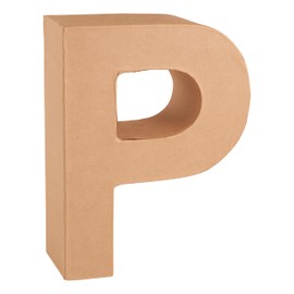 Glorex Cardboard Letter, Number and Characters, Letter P, P, natural