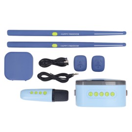 Air Drum Sticks Kit 8 Sounds RGB Light Portable AR Virtual Electronic Drum Set for Adults Kids Beginners Professional Style Navy