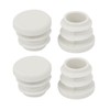 sourcingmap 4 Pcs White 15mm Diameter Blanking End Caps Tube