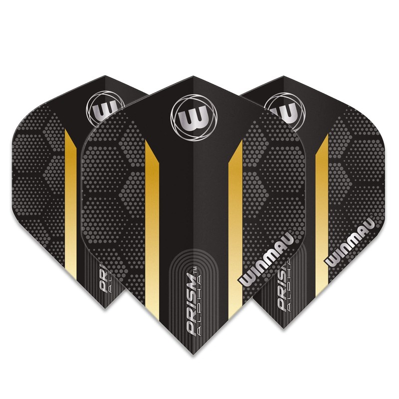 Winmau Prism Alpha Black & Gold Hexagon Extra Thick Dart