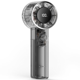 TriPole Portable Handheld Fan, High Speed 1-100 Adjustable Turbo Wind, 4000mAh Battery USB Rechargeable Mini Personal Fan with Digital Display, Powerful Small Hand Held Fans for Outdoor Travel, Black