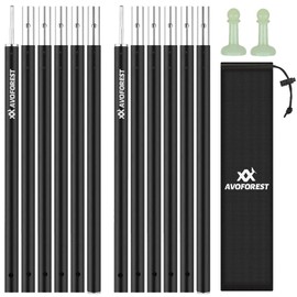Tent Poles for Tarp, AVOFOREST Camping Tent Tarps Poles Adjustable Aluminum Camping Accessories 80in Heavy Duty Poles Thicker Tent Pole with a Diameter of 0.75in for RV - Awning - Backpacking -Hiking