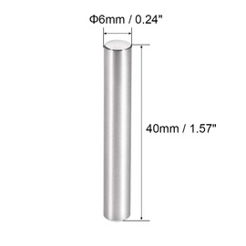 TOP-VIGOR 15Pcs 6mm x 40mm Dowel Pins Shelf Support Pegs, 304 Stainless Steel Cylindrical Shelf Support Pin Fasten Elements Silver Tone