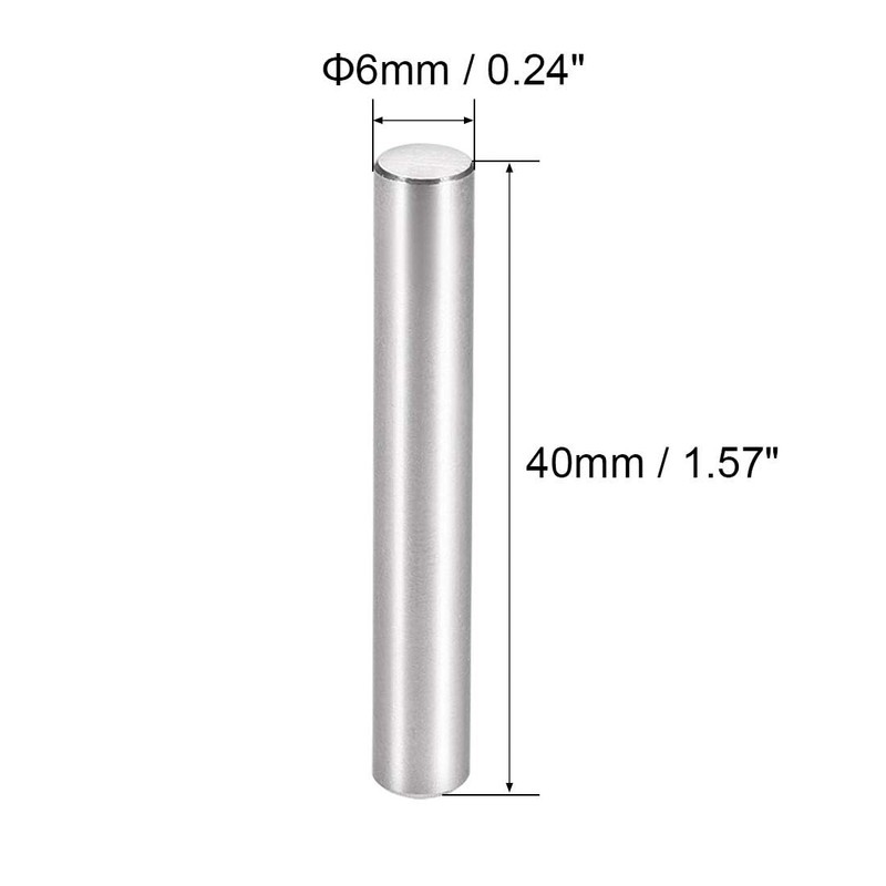 TOP-VIGOR 15Pcs 6mm x 40mm Dowel Pins Shelf Support Pegs,